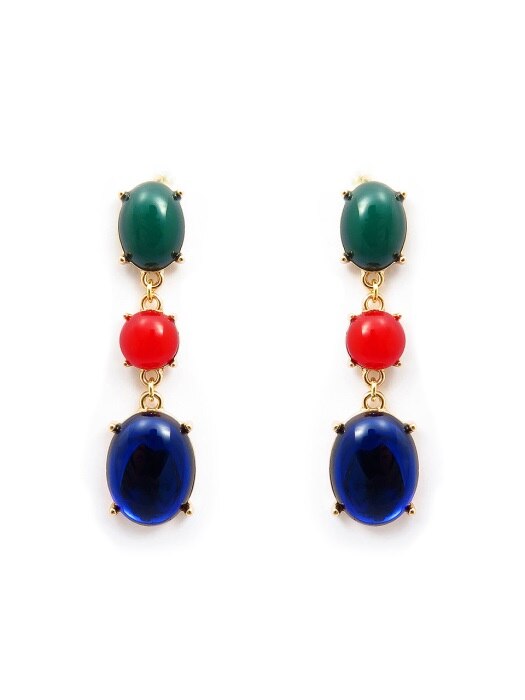 triple color drop earrings