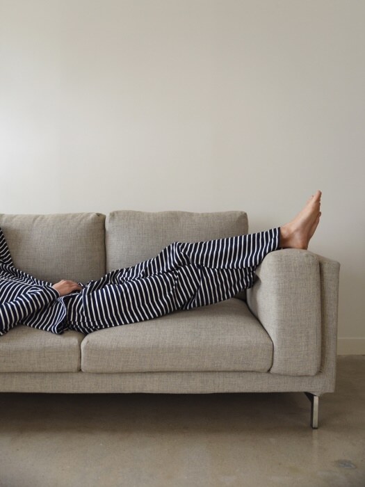 M Pajama Pants _ Jersey Navy stripe