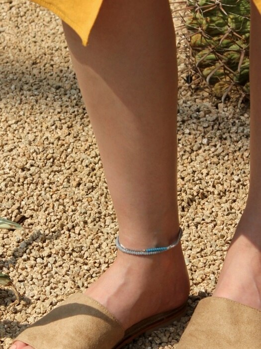 beads and chain anklet (5 colors)
