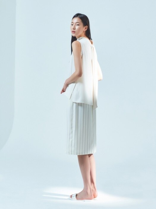 summer stripe skirt ivory/black