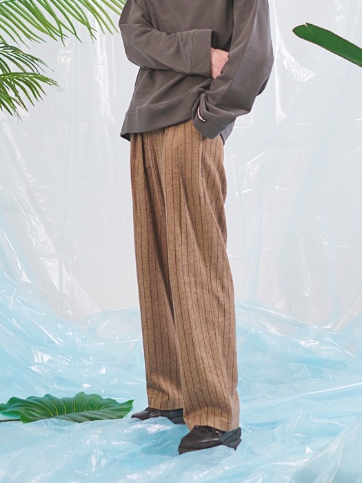 Wool-Wide pants-Stripe