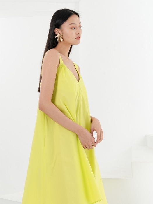 COTTON MINI DRESS . LIME