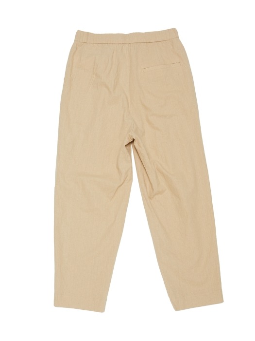 LINEN CROP PANTS_sand beige