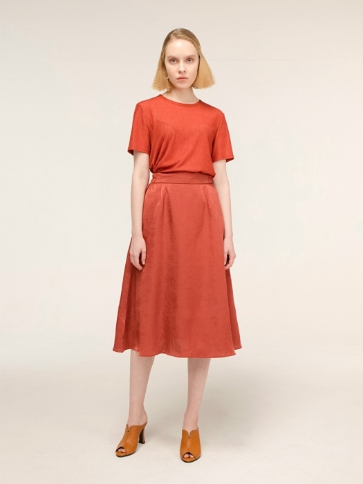 Flare Skirt _Tomato red