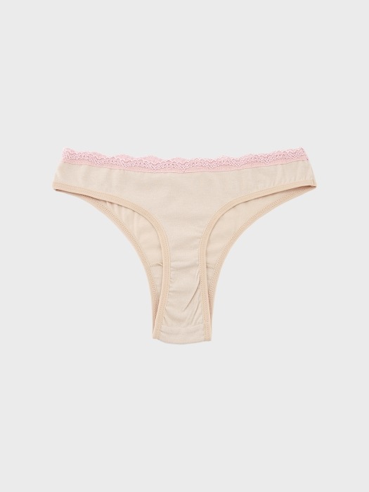 FIONA LACE THONGS - BEIGE