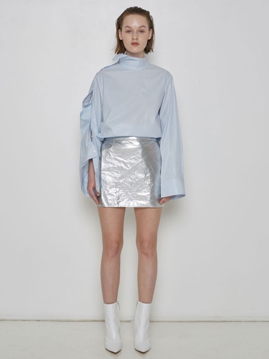 Silver Paper Touch Miniskirt