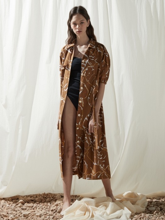 Summer trench one piece - Mixed brown