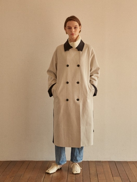 REVERSIBLE TRENCH COAT ECRU+CHECK