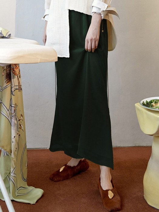 Rosto Layered Skirt_Black+Green