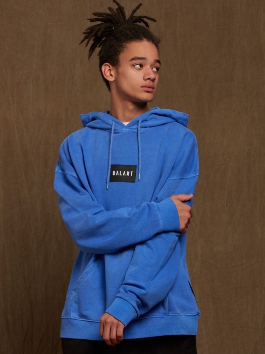 Pigment Silicon Lable Hoodie - Blue