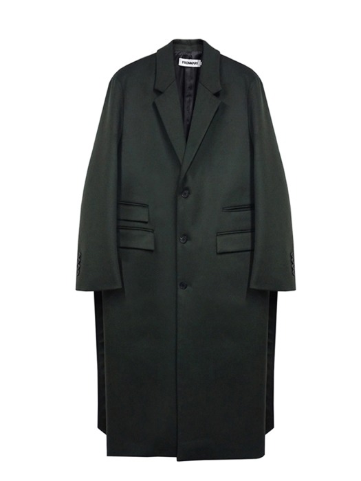 [COLLECTION]CASHMERE CHESTERFIELD LONG COAT - D/GREEN