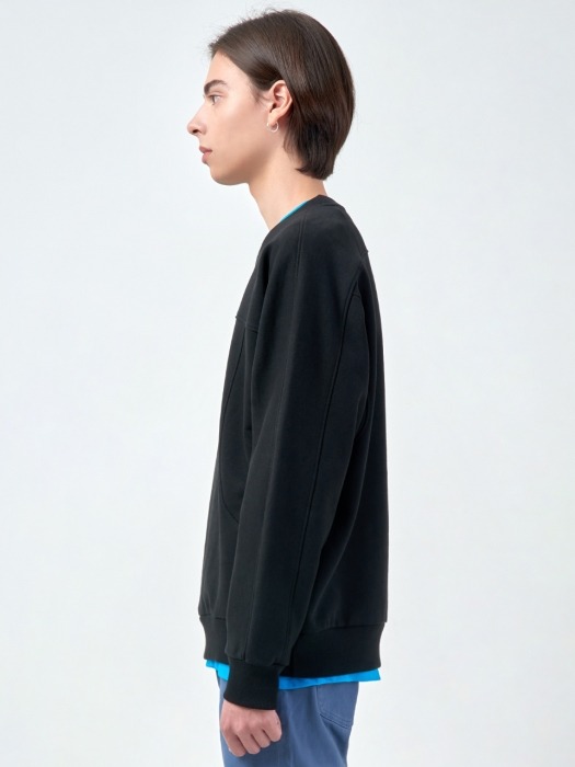Unisex Embroidered Sweatshirt KIZ_01_BLACK_LARGE
