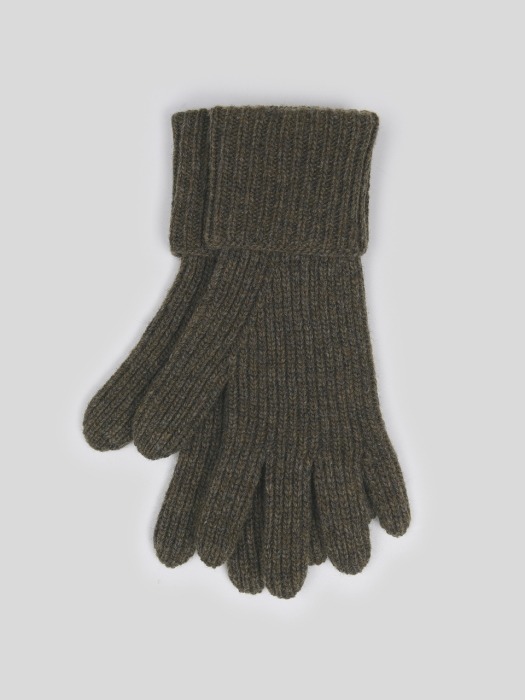 Cashmere blend gloves (Khaki melange)