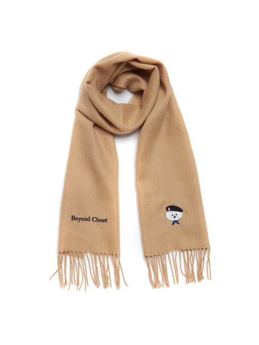 [HOLIDAY EDITION]ILP SIGNATURE PARIS LOGO MUFFLER BEIGE 