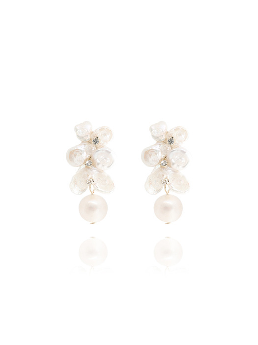 Flowery Pearl drop Earrings