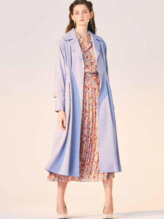 WAIST TUCK POINT TRENCH COAT_LILAC