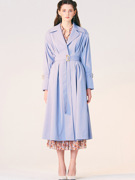 WAIST TUCK POINT TRENCH COAT_LILAC
