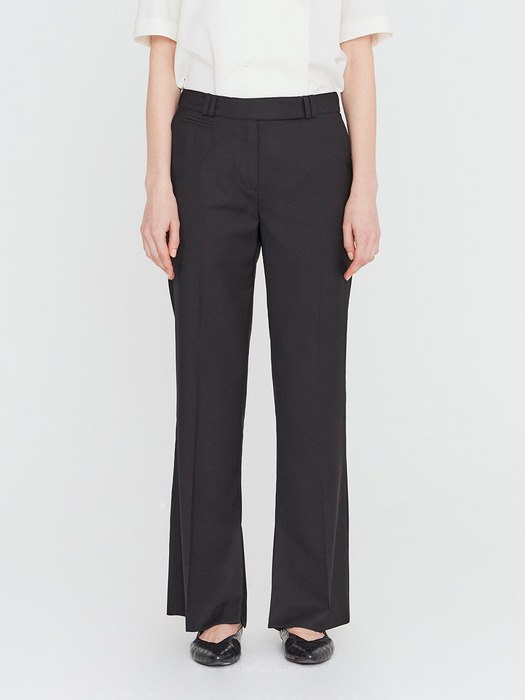 20SS TAILORED TROUSERS WITH CUFF SLIT DETAIL - BLACK