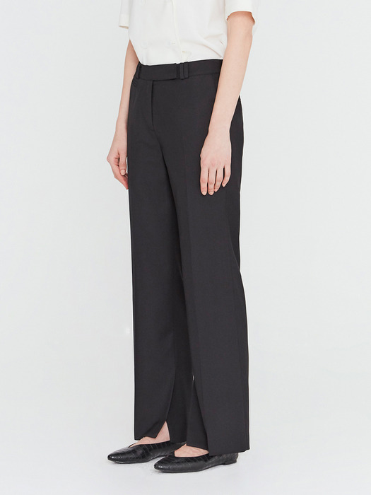 20SS TAILORED TROUSERS WITH CUFF SLIT DETAIL - BLACK