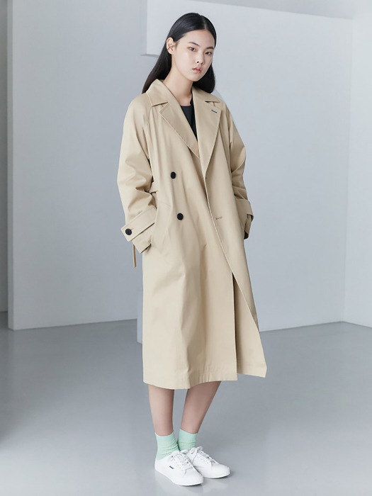 Double Breasted Long Trench Coat - Camel (KE0230M02A)