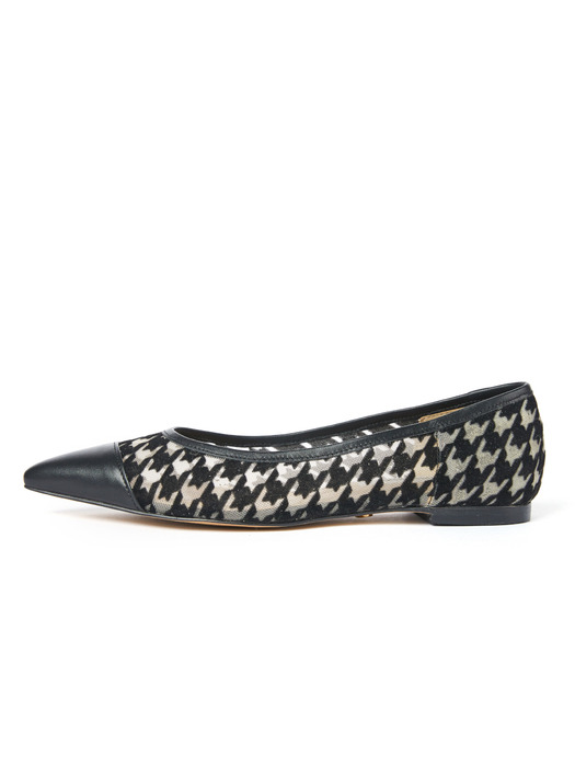 Houndstooth Stiletto Flat_Black