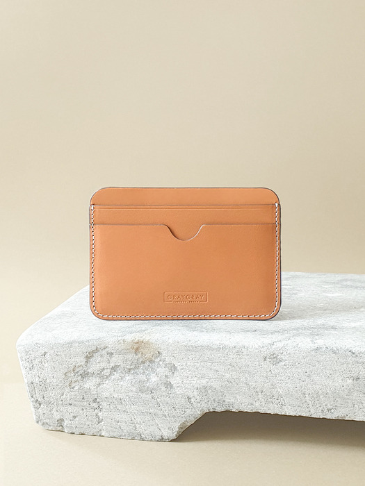 Italian Vegetable Pebble Card Wallet Caramel