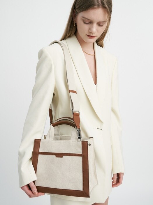 Multi Canvas Bag Small Ivory (Tan Brown)