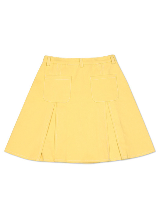Macaron Pleated Skirt_Yellow