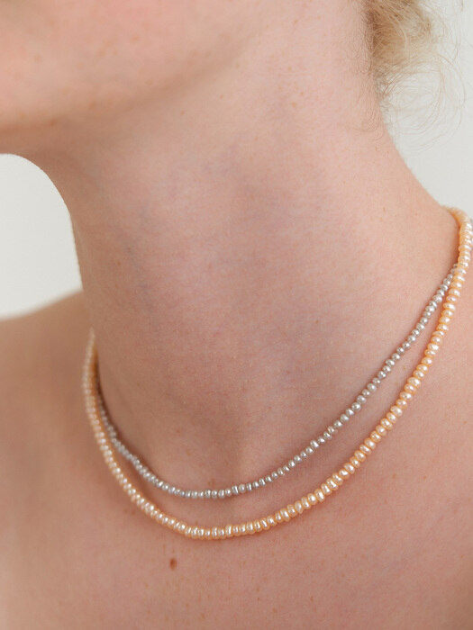 slim line pearl necklace (Silver 925)