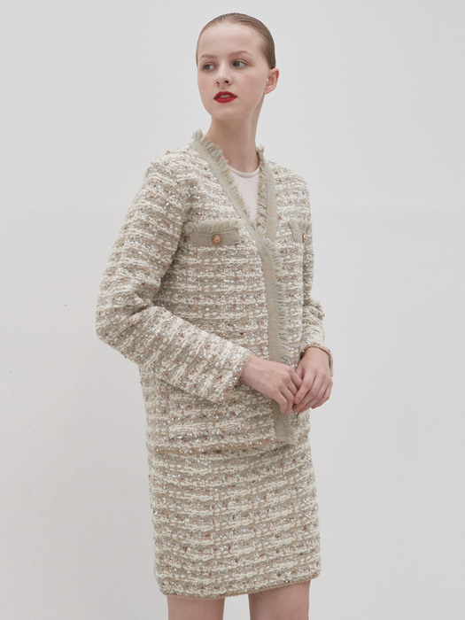 tweed knit skirt (mint)