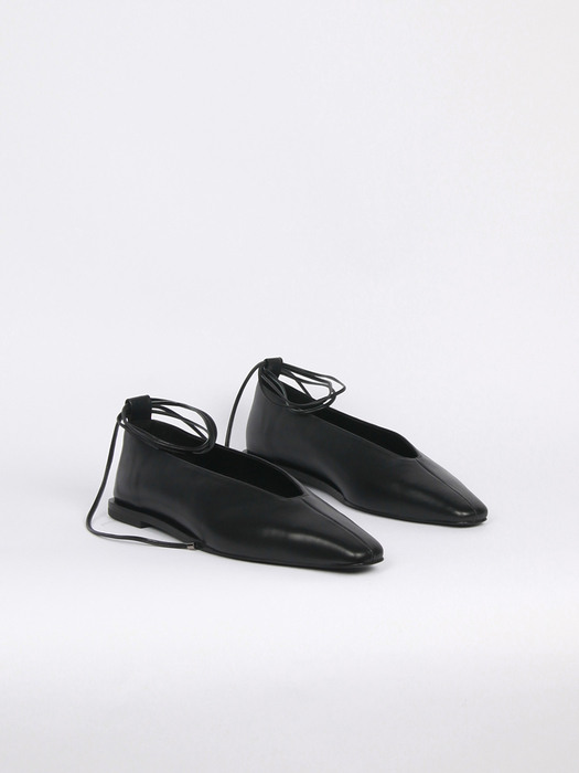 Miel Flat Leather Black