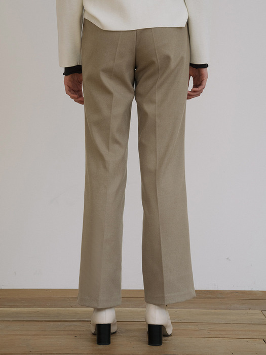 monts 1192 3 button semi wide slacks (beige)