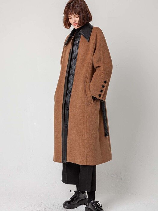 Stand callor  angora coat(premium line)_BROWN
