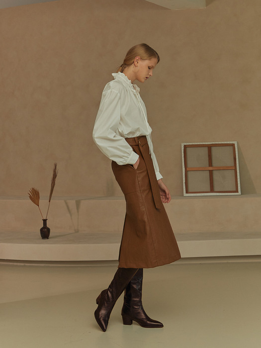 ADELA  Fake leather skirt -CM