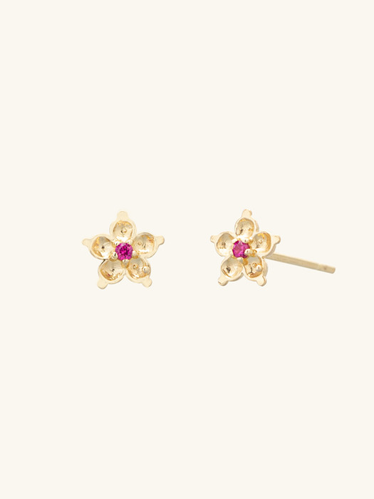 [단독] 14k gold Rubi gold flower earrings (14k 골드) b04