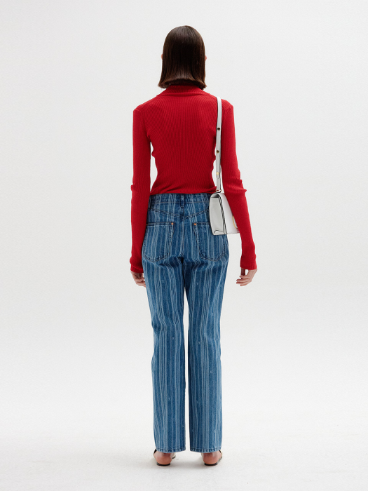 SISI Flared Denim Pants - Blue Stripe