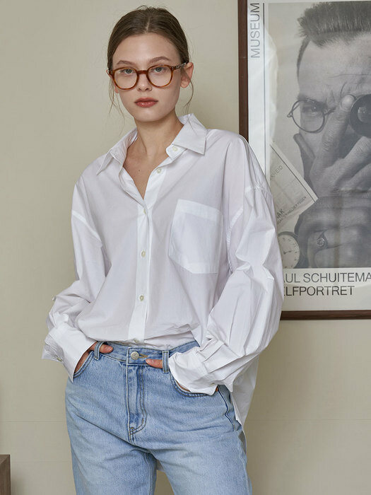 SI TP 5019 Oversized Cotton Shirt_Off white