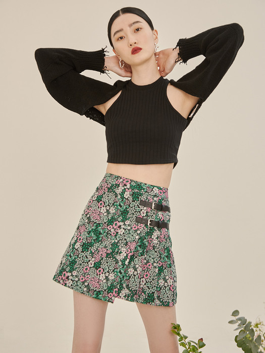 Wild-flower mini-skirt (green)