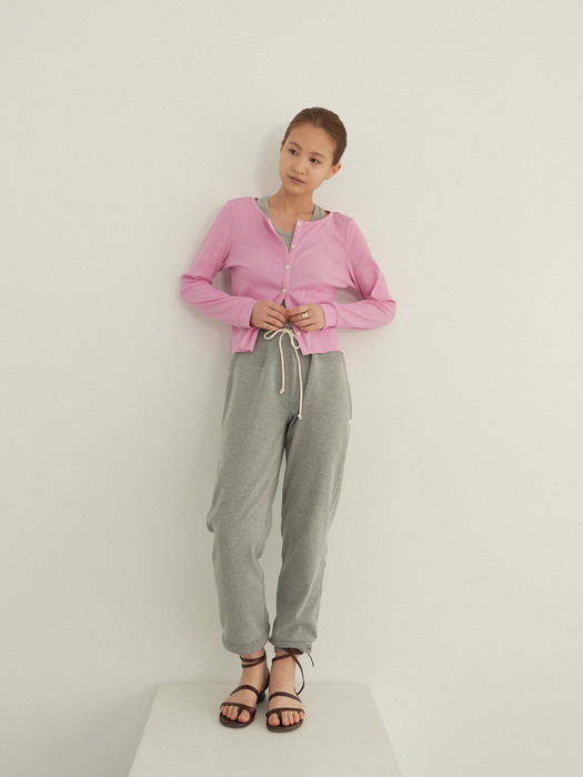 Soft cotton jogger pants - melange grey