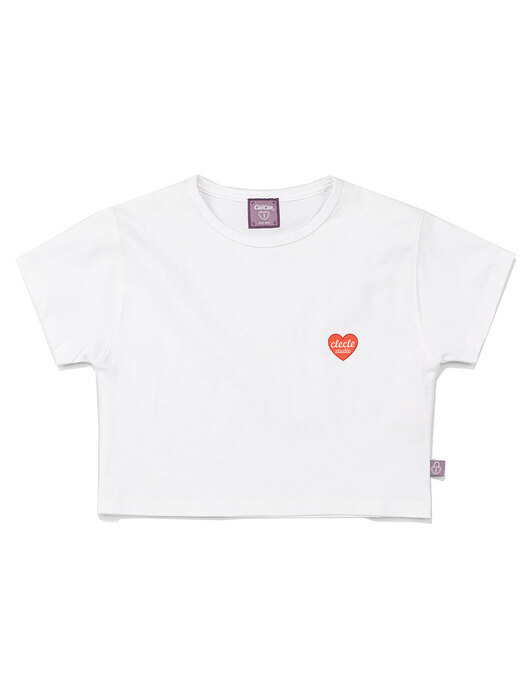 heart logo crop tee (white)