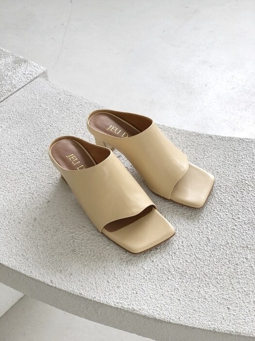 modern square unlined mules butter