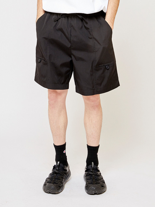 SP084_Utility Loose Fit Shorts_Black