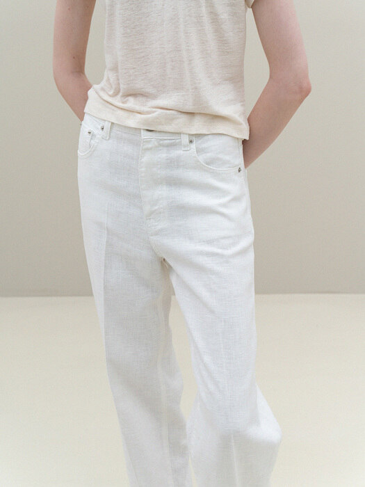 standard linen pants (white)