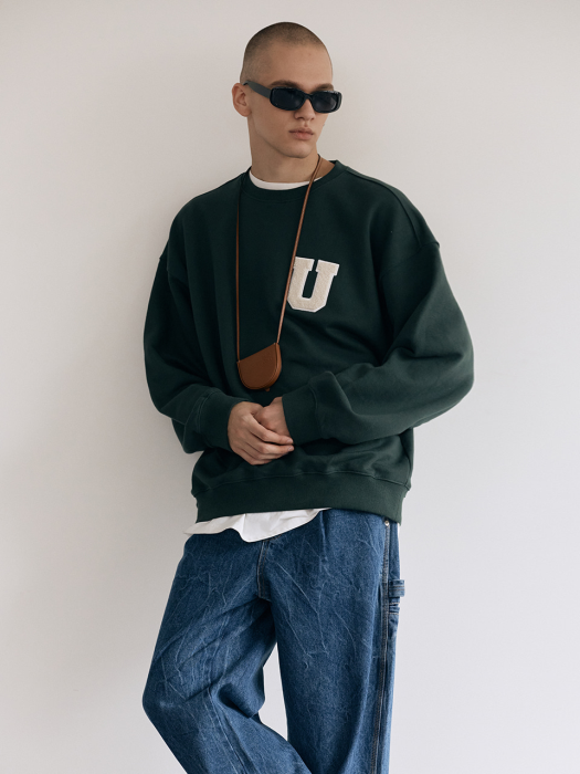 UNISEX BOUCLE LOGO SWEATSHIRT GREEN_M_UDTS1C101E2