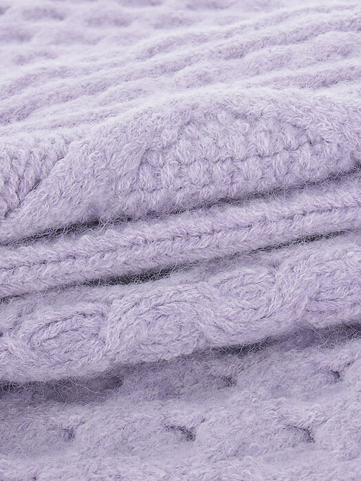 Dana Overfit Turtle-neck Knit Top (Purple)
