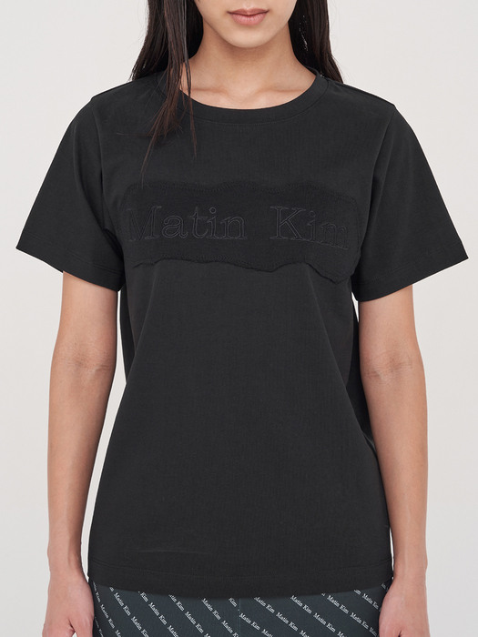 LOGO PATCHED T SHIRTS IN BLACK