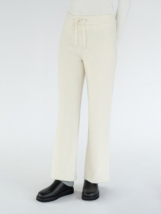 Boucle Wool Knit Pants / Ivory