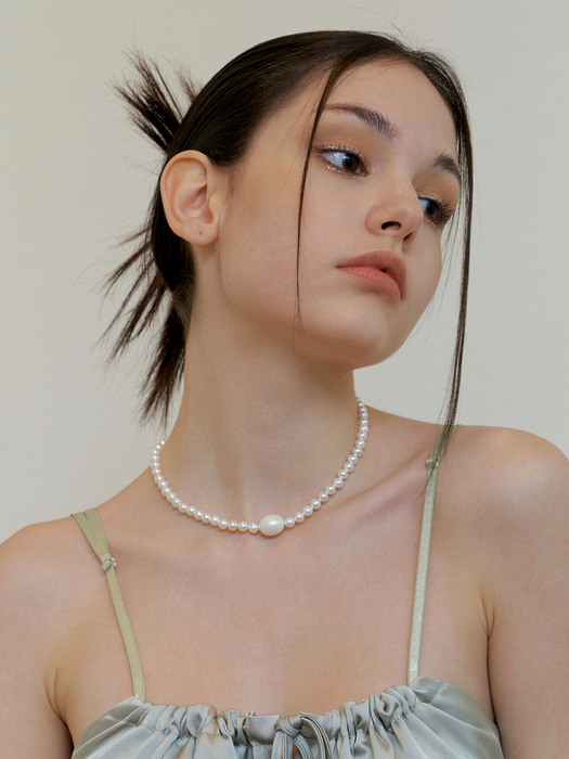 [단독]  graceful pearl point necklace