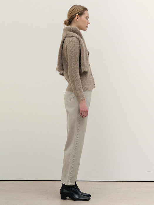 FW20 Rough Touched Alpaca Cardigan Brown