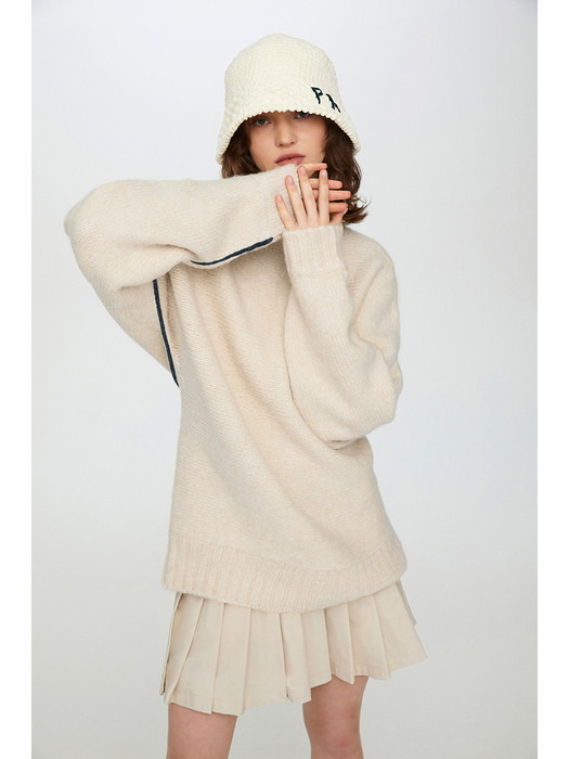 HEATHER TURTLENECK SWEATER - IVORY